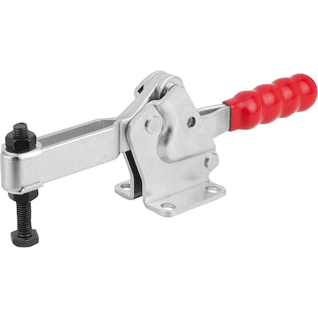 Kipp Toggle Clamp, Horizontal Foot, Standard, F2=5000, Adjustable Clamping Spind M10X80, Steel Electro K1241.05000